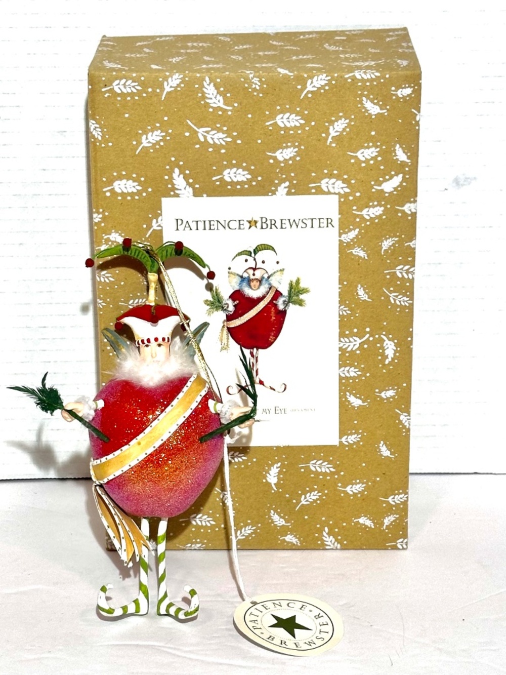 Patience Brewster Apple Of My Eye 7” Tall Christmas Ornament In Original Box